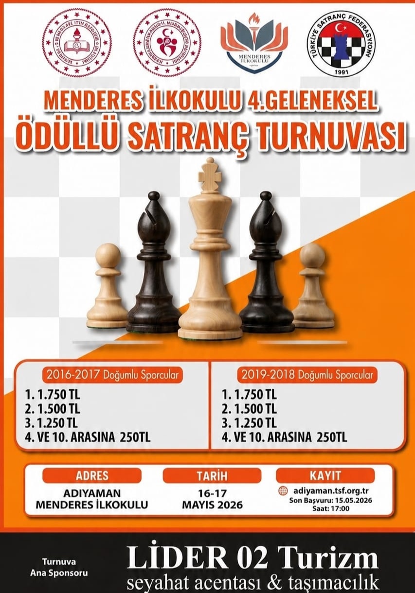 Menderes İlkokulu 4. Geleneksel Ödüllü Satranç Turnuvası